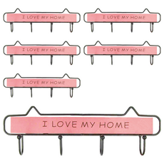 免釘四連鉤 I LOVE MY HOME, M-6768, 6個