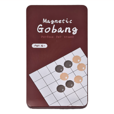 YouRPUZZLE 五子棋 鐵盒桌遊 磁性 適合旅行, 多色, 1盒