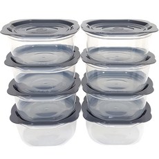 EASY&FREE 可微波冷凍保鮮盒 400ml, 灰色, 8個