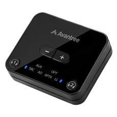 Avantree 一對二低延遲藍牙音樂發射器 TC418P 藍牙5.3與aptX-LL技術 支援光纖音源 LED指示燈與音量控制, 1個