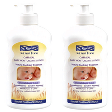 Dr.Fischer 費雪博士 敏感燕麥保濕乳 500ml, 創新燕麥配方 保濕滋潤, 低過敏性, 乳霜質地 好推好吸收, 2瓶