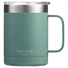 Glasslock Tumblock 不鏽鋼把手隨行杯 350ml, 午夜綠, 1入