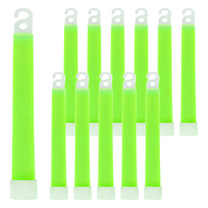 AHOYE 野外緊急照明螢光棒 12支 長效發光8小時 掛勾及串孔設計, 6吋