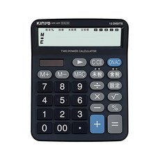 Kinyo 12位元大字鍵稅率計算機, 黑色, 1個