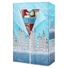 Cotton Field 棉花田傢飾 路易鐵力士架防塵衣櫥布套 122x46cm, 城堡 藍色