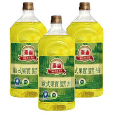 泰山 歐式果實調和油，84%不飽和脂肪酸，非基改芥花，少油煙, 2L, 3瓶