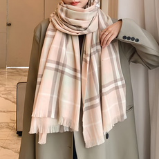 KissDiamond 英倫學院保暖羊毛披肩圍巾