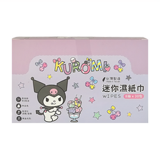 收納王妃 三麗鷗 迷你柔膚濕紙巾 150 x 140mm 酷洛米 紫色甜心 8張, 30包, 1盒