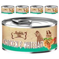 Absolute Bites AB饗食無穀低敏罐, 雞肉 + 銀魚, 80g, 5罐