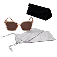 ALEGANT 透明復古風格輕量橢圓方框墨鏡 UV400太陽眼鏡, 芙麗粉, 146mm