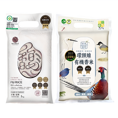 RICE HOUSE 米屋 精饌米獎雙金提盒禮盒 有機香米1kg+馥米1kg, 1組