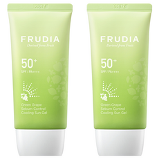 FRUDIA 台灣公司貨 青葡萄清爽控油防曬乳 SPF50+ PA++++, 50ml, 2條