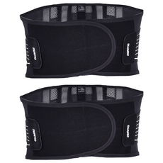 ZEAMO 日本透氣三重加壓支撐八字護腰帶 黑色 M(90 x 22cm) 2個