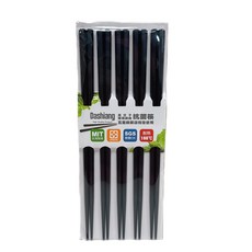 Dashiang PET抗菌合金筷, 黑色, 24cm 5雙, 1組