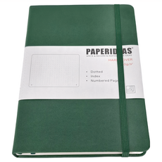 PAPERIDEAS A5 硬皮點陣筆記本, 188頁, 索引頁, 頁碼, 聖誕綠, 1本