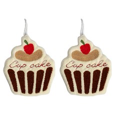 MYUMYU 沐慕家居 超吸水可愛擦手巾 可機洗 親膚材質, 杯子蛋糕, 2條