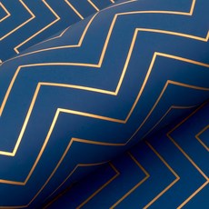 Design Lab 雪佛龍圖案捲筒包裝紙, 藍色, 1入