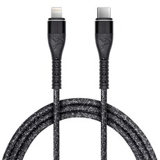 peripower 精研編織系列 USB-C-Lightning 快充傳輸線 CD-03, 1m, 鐵礦黑, 1條