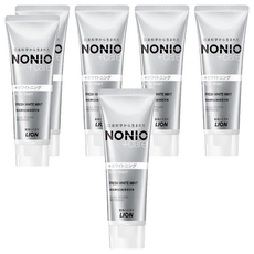 LION 獅王 NONIO 終結口氣牙膏 晶燦亮白, 雙重淨化因子 LSS成分 長效清新口氣, 130g, 6條
