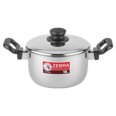 ZEBRA THAILAND 斑馬牌 304不銹鋼 TIGER 雙耳鍋 2.5L, 18cm, 銀色, 1個
