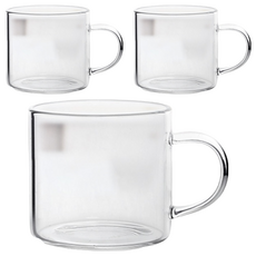 MAKA EVERY ONE KITCHEN 耐熱玻璃馬克杯 110ml, 透明色, 3個