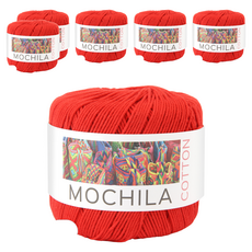 brandyarn Mochila系列 棉針織線, 紅色, 100%棉, 6捲