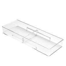 可調節分隔收納盒 環保PET材質, 41 x 15 x 5.3cm, 透明色, 1個