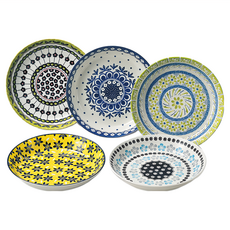 AWASAKA 粟坂 Pottery Field 歐風料理盤5入組 - 日本產 陶瓷材質, 5件組料理盤, 多色, 1組