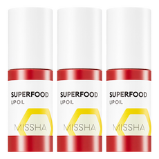 MISSHA Super Food 蜂蜜護唇油, 3種植物精油滋潤雙唇, 無色, 5.2g, 3支