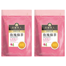 台灣茶人 正能量系列 玫瑰綠茶 綠茶與玫瑰的馥郁香氣 自家生產烘製茶葉而成, 2g, 25包, 2袋