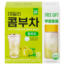 Danongwon 乳酸菌康普茶 + 瓶子 青葡萄, 20包, 5g, 1盒