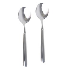 Axis 艾克思 316不鏽鋼餐具系列 圓中匙, 銀色, 2支, 2支湯匙