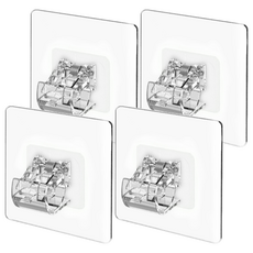 comet 免打孔窗簾桿固定架 6.8 x 6.8 x 4cm, 4個, 透明色