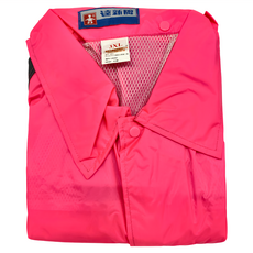 TAHSIN 達新牌 挺帥型雨衣 上衣透氣尼網內裡 可拆卸帽 背部透氣孔 背部3M反光條設計, 3XL, 粉色