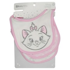 Baby City 娃娃城 瑪莉貓圍兜 0~1歲, 瑪莉貓 白粉色, 3件, 1組