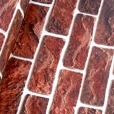 WA. WALL ART 仿真立體磚紋防水自黏壁紙 PVC材質, 300 x 60cm, 黑紅石磚