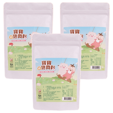 粥寶寶 寶寶純豬肉鬆, 無防腐劑 無味精 無澱粉, 適合1歲以上寶寶, 100g, 3包