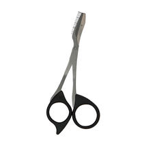 GREEN BELL 綠鐘 修眉剪刀附梳, 黑色, 1個