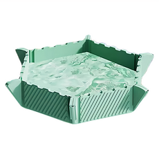 Well Life 悅生活 矽膠折折收納盒 隔熱墊, 綠色, 4個