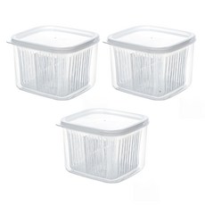 C177分隔瀝水保鮮盒, 3個, 1組