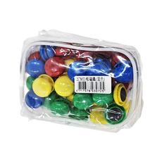 雷鳥牌 白板磁鐵 2CM Set 60個, 超強好貼 磁力持久, 混色, 1盒