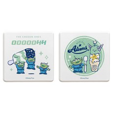 收納王妃 玩總烘焙 珪藻土杯墊 2個, 綠色 + 白色, 1組