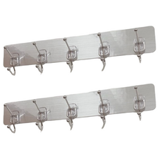 BEARGOOD 熊好貼 無痕掛勾 十連勾掛衣架 台灣製造 SGS認證 多功能使用, 不鏽鋼, 2個