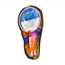 兒童羽球拍 附12顆球, 1組, 粉色 款式隨機