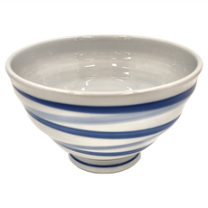 佐和陶瓷 輕量藍旋紋4井-日本製 陶瓷碗，寬14高8公分 容量550mL, 1個