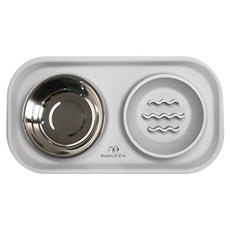 Sweet Lil' Monster 怪獸寶貝 3合1毛寶貝慢食碗 100%食用級安全矽膠 304不鏽鋼碗, 煙霧灰, 1組