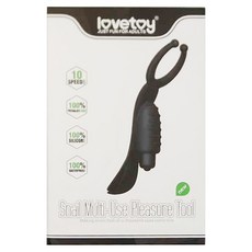 lovetoy 10段變頻 陰蒂乳頭 多功能按摩器 7英吋長 100%矽膠 防水, 情趣小蝸牛 黑色, 1個