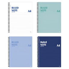 ibis A4 線圈筆記本, 1組, 白色+薄荷綠+藍色+海軍藍