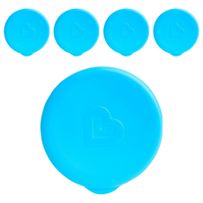 Munchkin 滿趣健 360度防漏杯杯蓋 - 耐熱120度，矽膠材質, 不適用, 藍色, 5個