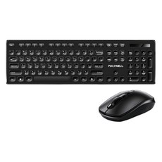 POLYWELL 寶利威爾 無線鍵盤滑鼠組 2.4Ghz 靜音無線鍵鼠套裝 PW15-T65-0561, 1組
